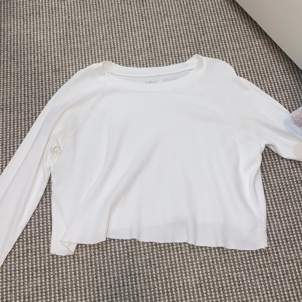 White Longsleeve Crop Top